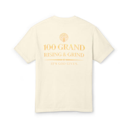 100 Grand Tee — "Rising & Grinding" Crown Graphic Cotton Shirt