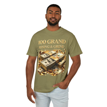 100 Grand Tee — "Rising & Grinding" Crown Graphic Cotton Shirt
