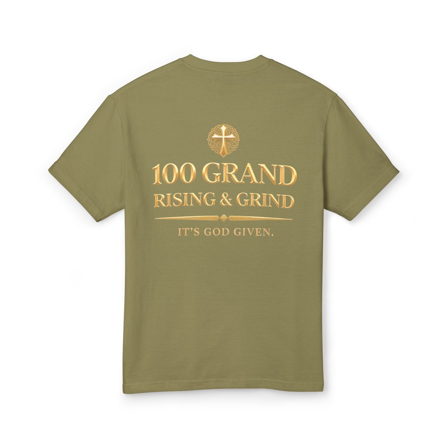100 Grand Tee — "Rising & Grinding" Crown Graphic Cotton Shirt