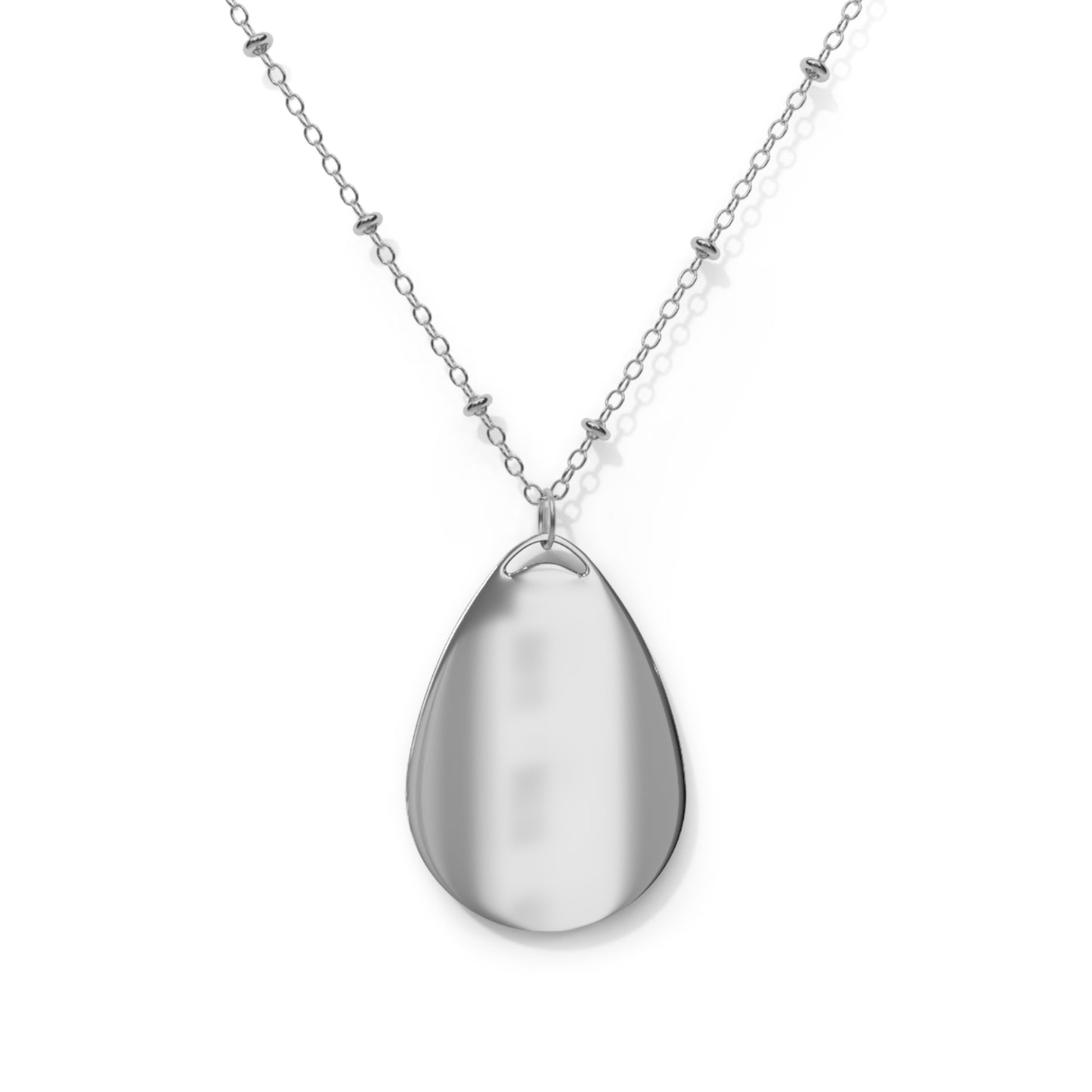 Oval Necklace — "Built Different" Inspirational Teardrop Pendant Necklace