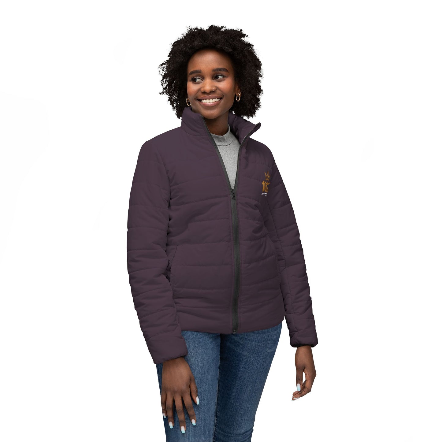 Built Different Women’s Puffer Jacket - 'Built Different. Earned, Not Given.' Quilted Winter Coat