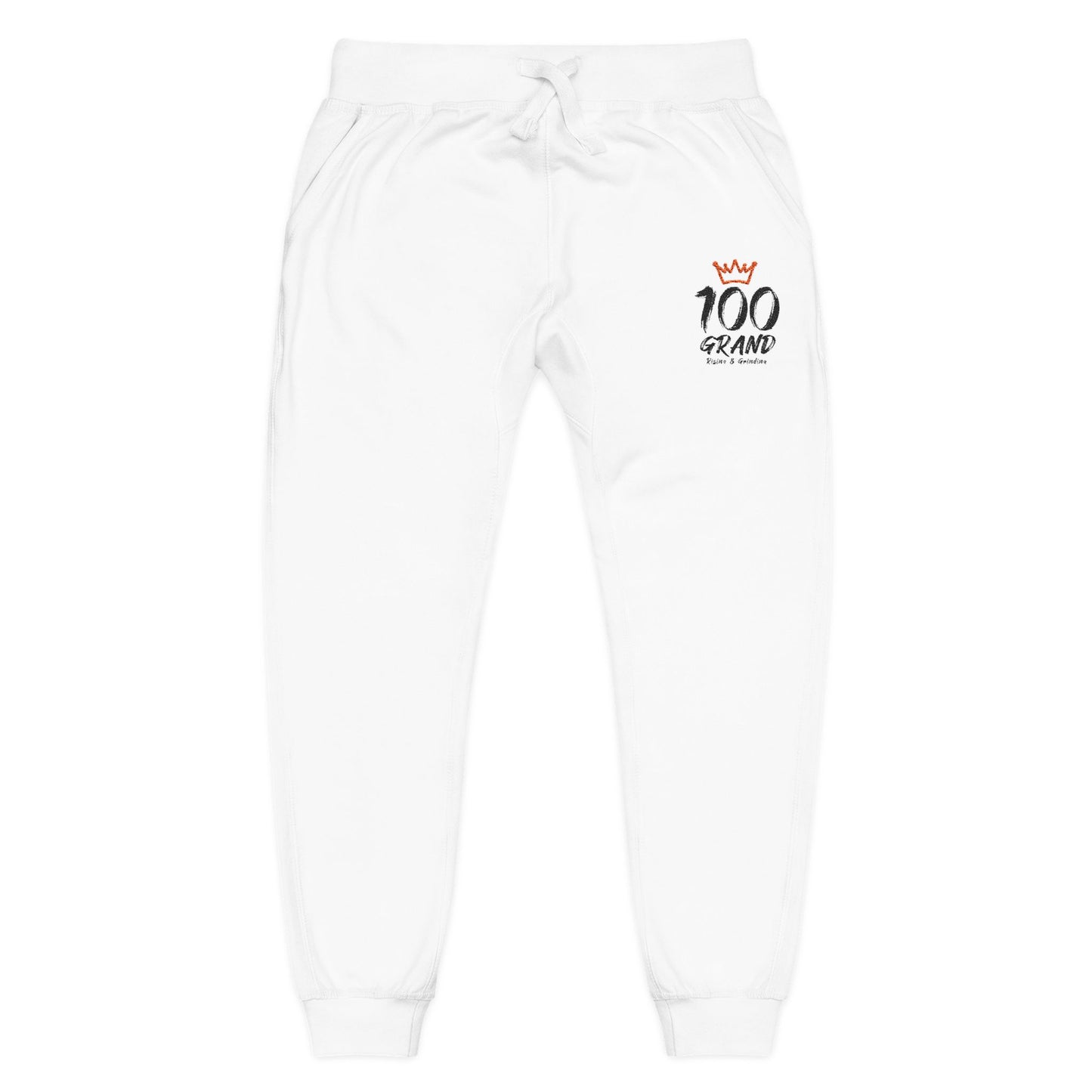 Embroidered "100 Grand" Fleece Sweatpants — Casual Cozy Joggers