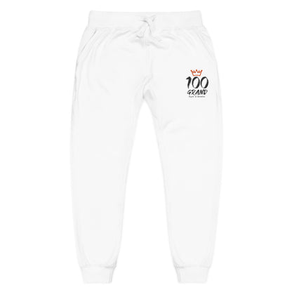 Embroidered "100 Grand" Fleece Sweatpants — Casual Cozy Joggers