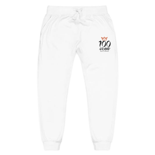 Embroidered "100 Grand" Fleece Sweatpants — Casual Cozy Joggers