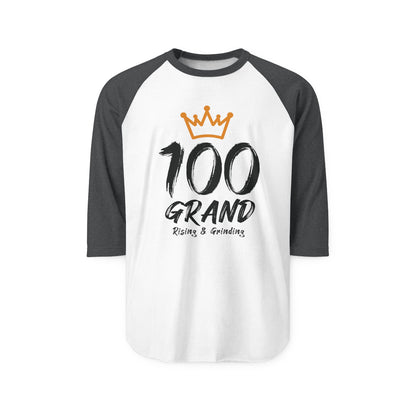100 Grand Crown Raglan Shirt — '100 Grand' Motivational Baseball Tee