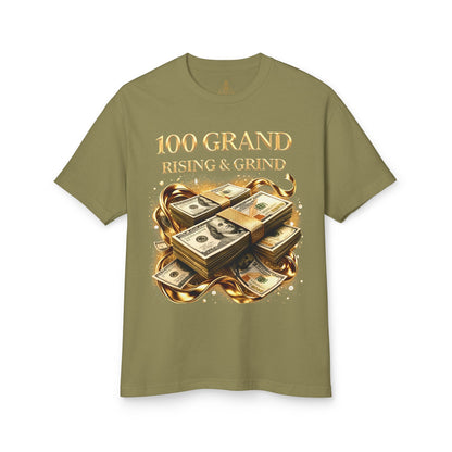 100 Grand Tee — "Rising & Grinding" Crown Graphic Cotton Shirt