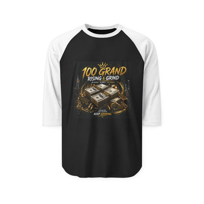 100 Grand Crown Raglan Shirt — '100 Grand' Motivational Baseball Tee