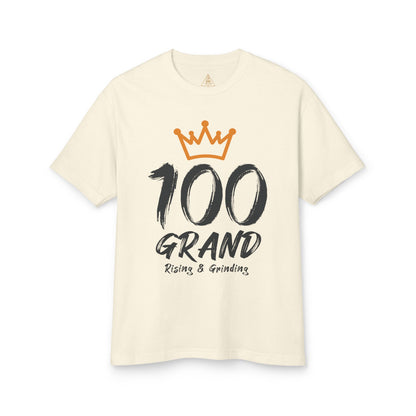 100 Grand Tee — "Rising & Grinding" Crown Graphic Cotton Shirt