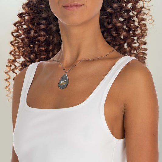 Oval Necklace — "Built Different" Inspirational Teardrop Pendant Necklace