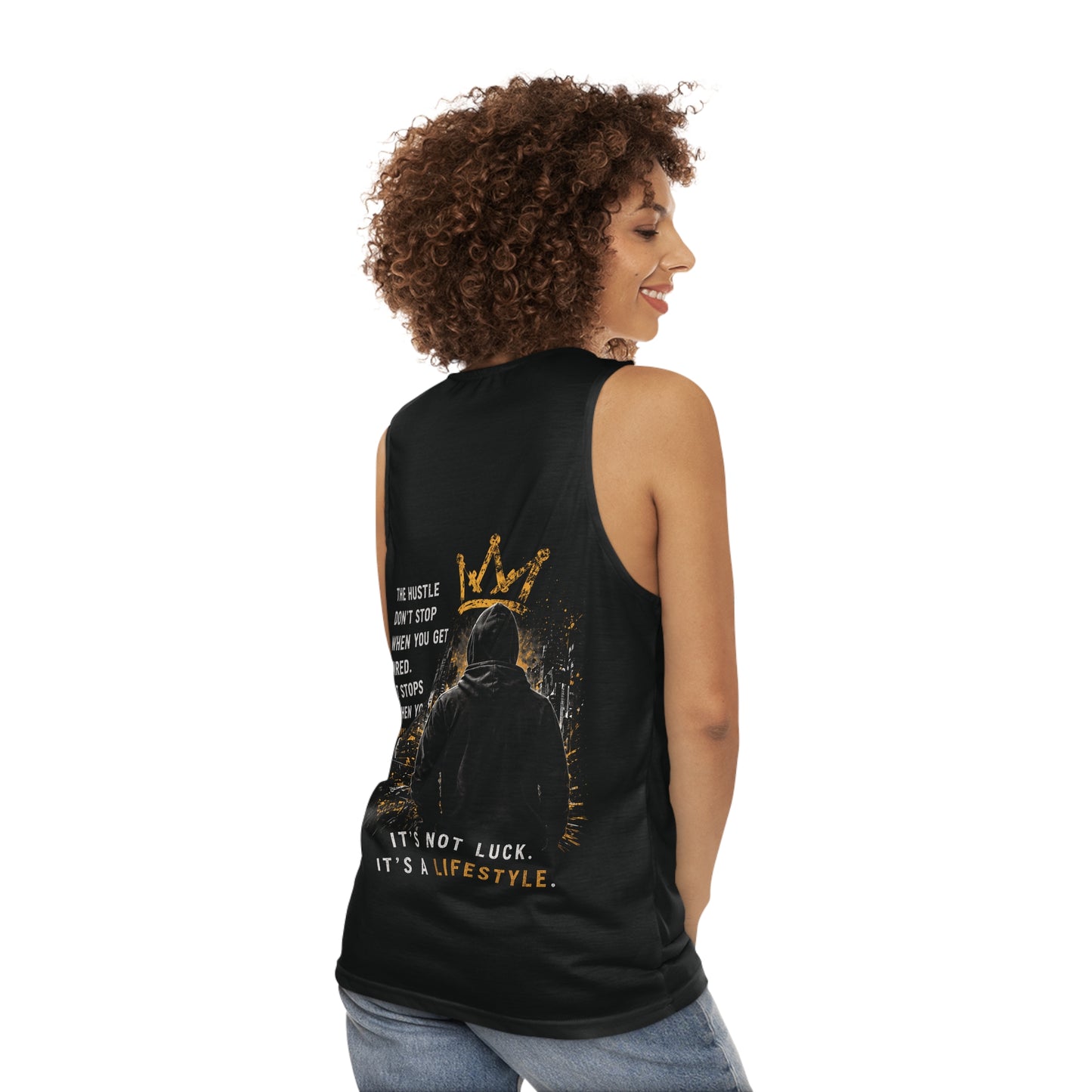 Motivational Hustle Tank Top — "It's Not Luck, It's a Lifestyle"