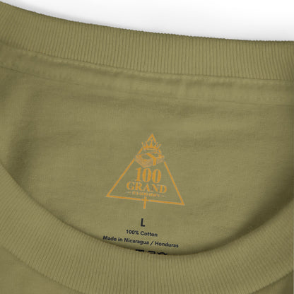 100 Grand Tee — "Rising & Grinding" Crown Graphic Cotton Shirt