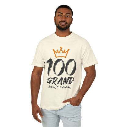 100 Grand Tee — "Rising & Grinding" Crown Graphic Cotton Shirt
