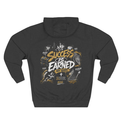 Success Sketch Hoodie — Motivational 100G Graphic Fleece Hoodie
