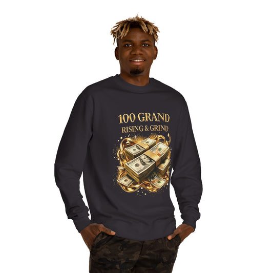 100 Grand Rising & Grind Sweatshirt — Money Stack Graphic Crewneck
