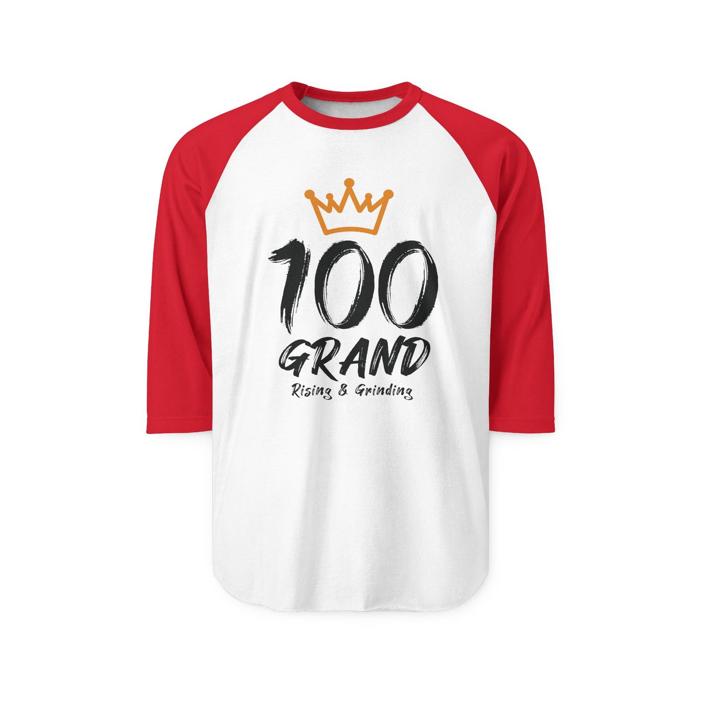 100 Grand Crown Raglan Shirt — '100 Grand' Motivational Baseball Tee