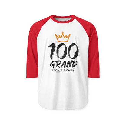 100 Grand Crown Raglan Shirt — '100 Grand' Motivational Baseball Tee