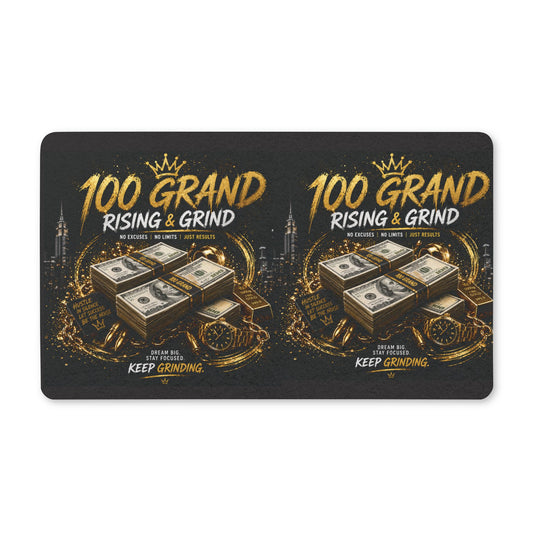 Doormat — "100 Grand Rising & Grind" Money Stack Motivational Home Entry Mat